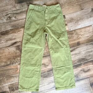DOEN Women's Wilder High Waist Straight Pant, Army Green, 27(NWOT)